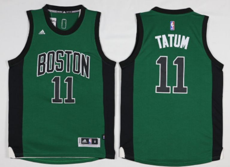 Men Boston Celtics 11 Tatum Green Black NBA Jerseys